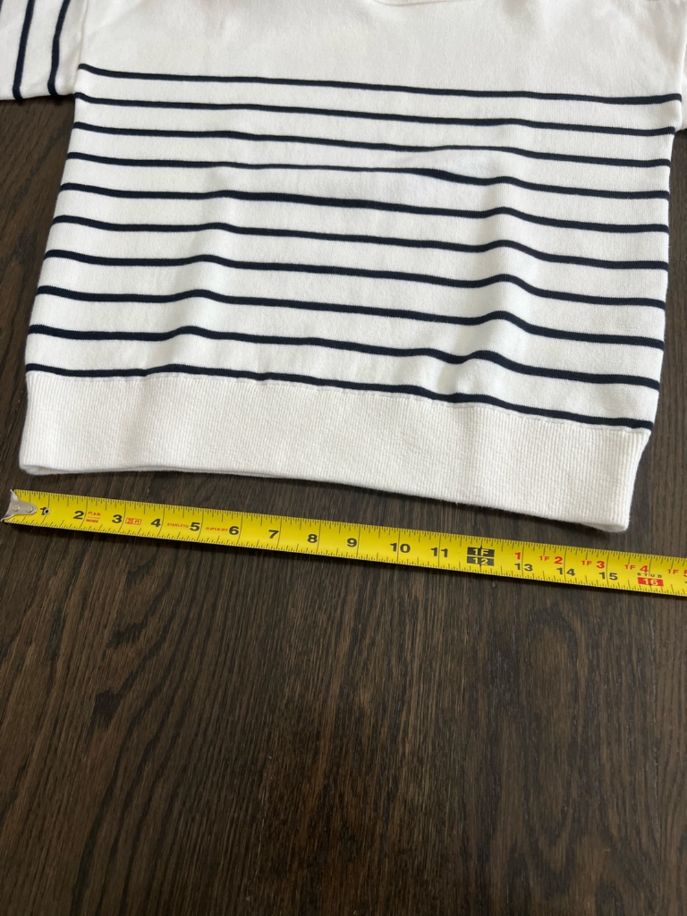 Sezane Alba Cotton Jumper Sweater in Natural Navy XS - Picture 9 of 12